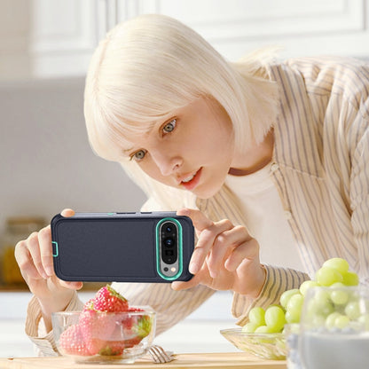 For Google Pixel 9 Pro Life Waterproof Rugged PC + Silicone Phone Case(Dark Blue + Light Blue) by buy2fix