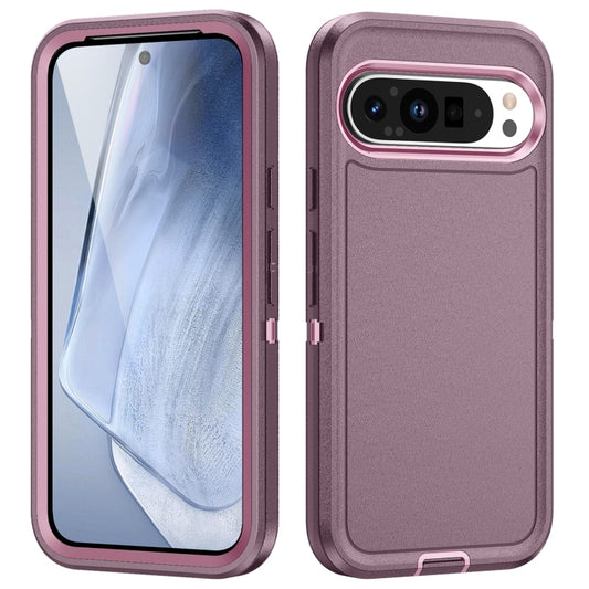 For Google Pixel 9 Pro Life Waterproof Rugged PC + Silicone Phone Case(Purple + Pink) by buy2fix