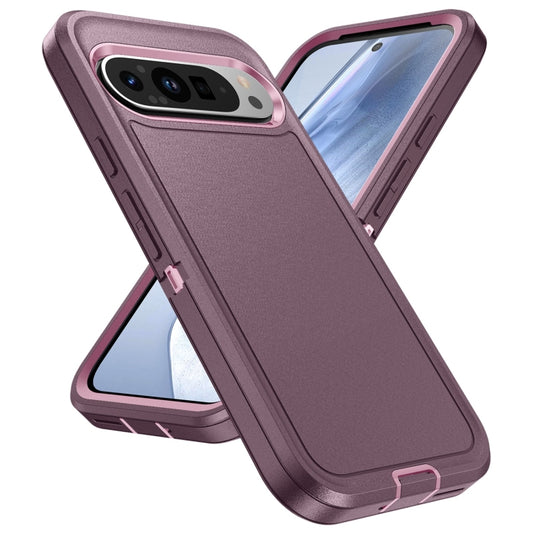 For Google Pixel 9 Pro Life Waterproof Rugged PC + Silicone Phone Case(Purple + Pink) by buy2fix