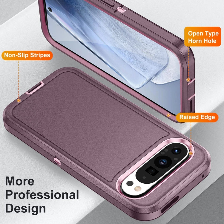 For Google Pixel 9 Pro Life Waterproof Rugged PC + Silicone Phone Case(Purple + Pink) by buy2fix