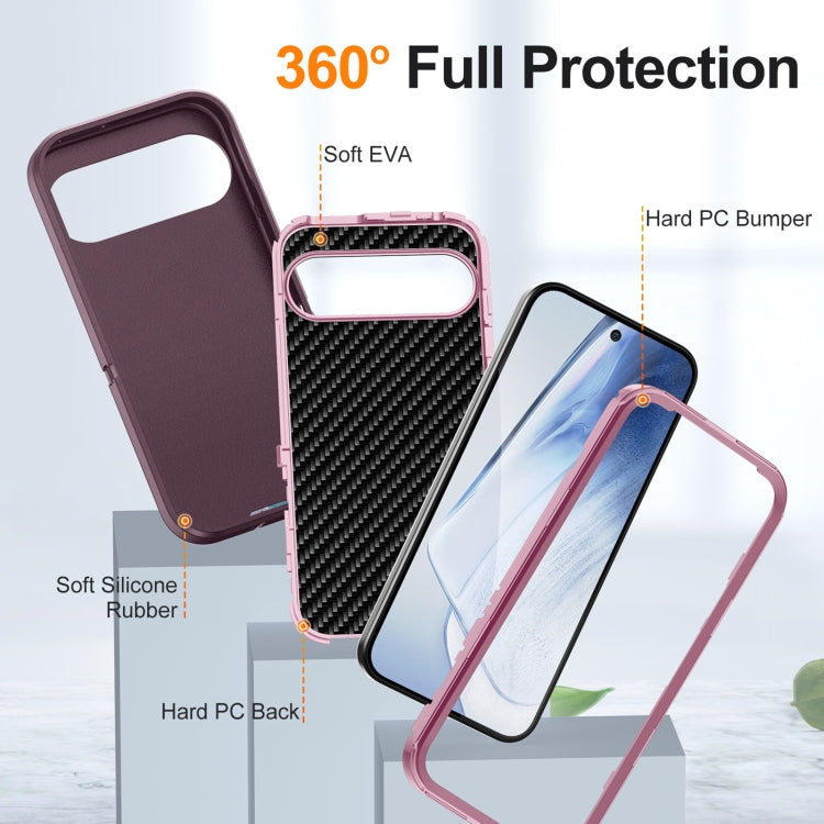 For Google Pixel 9 Pro Life Waterproof Rugged PC + Silicone Phone Case(Purple + Pink) by buy2fix