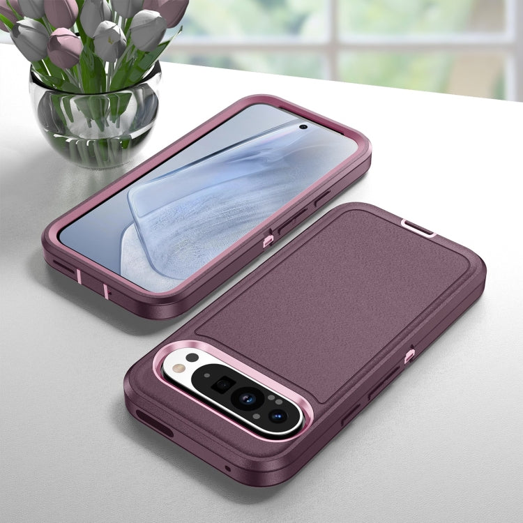 For Google Pixel 9 Pro Life Waterproof Rugged PC + Silicone Phone Case(Purple + Pink) by buy2fix