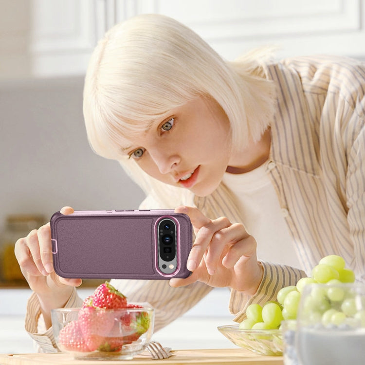 For Google Pixel 9 Life Waterproof Rugged PC + Silicone Phone Case(Purple + Pink) by buy2fix