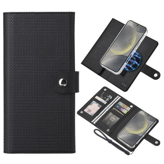 For Samsung Galaxy S24+ 5G ViLi GHA-C Series RFID MagSafe Magnetic Flip Leather Phone Case(Black)