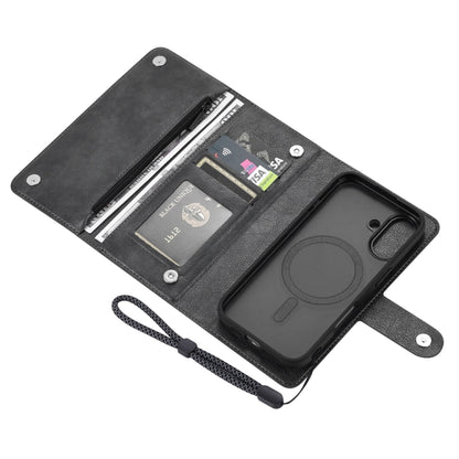 For iPhone 16 Plus ViLi GVS Series MagSafe Magnetic RFID Leather Phone Case(Black) - iPhone 16 Plus Cases by ViLi | Online Shopping UK | buy2fix