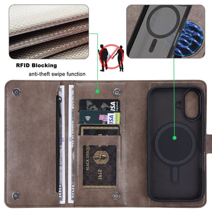 For iPhone 16 Plus ViLi GVS Series MagSafe Magnetic RFID Leather Phone Case(Coffee) - iPhone 16 Plus Cases by ViLi | Online Shopping UK | buy2fix