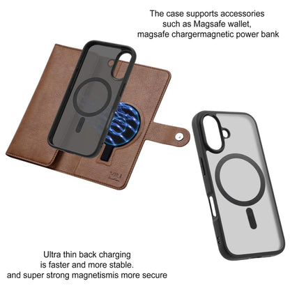 For iPhone 16 Plus ViLi GVS Series MagSafe Magnetic RFID Leather Phone Case(Brown) - iPhone 16 Plus Cases by ViLi | Online Shopping UK | buy2fix