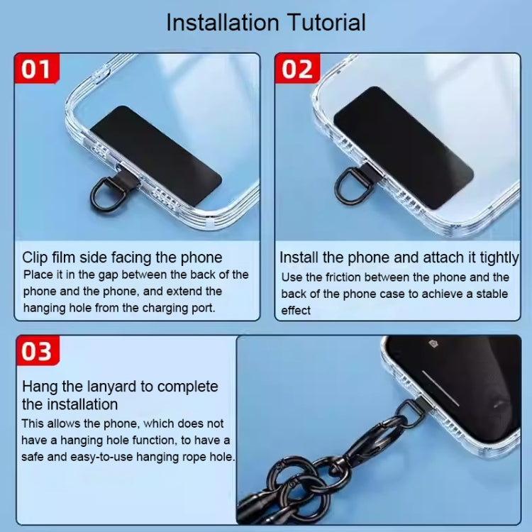 Rectangle Metal Mobile Phone Lanyard Fixing Gasket(Silver) - Lanyards & Wrist Straps by buy2fix | Online Shopping UK | buy2fix