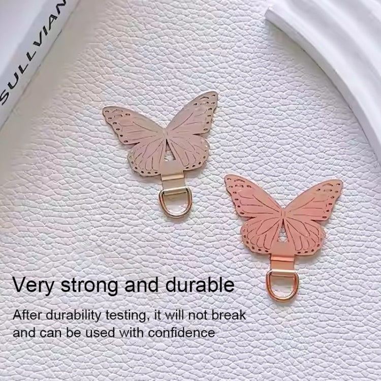 Butterfly Metal Mobile Phone Lanyard Fixing Gasket(Rose Gold) - Lanyards & Wrist Straps by buy2fix | Online Shopping UK | buy2fix