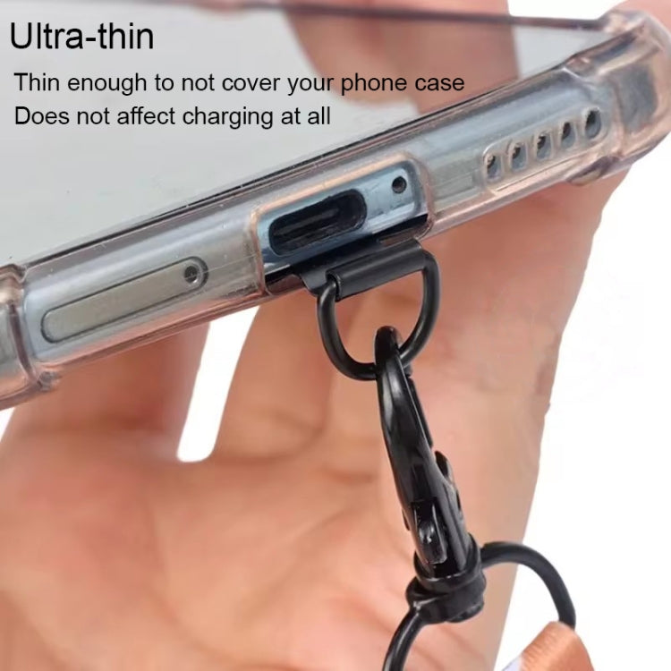 Four-leaf Metal Mobile Phone Lanyard Fixing Gasket(Black) - Lanyards & Wrist Straps by buy2fix | Online Shopping UK | buy2fix