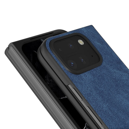 For Google Pixel 9 Pro Fold Black Frame PU Leather Full Coverage Phone Case(Blue) by buy2fix