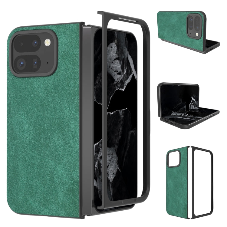 For Google Pixel 9 Pro Fold Black Frame PU Leather Full Coverage Phone Case(Green) by buy2fix