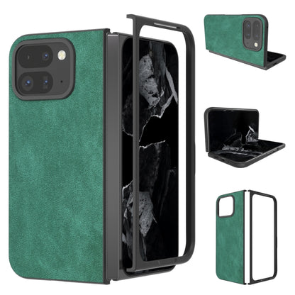 For Google Pixel 9 Pro Fold Black Frame PU Leather Full Coverage Phone Case(Green) by buy2fix