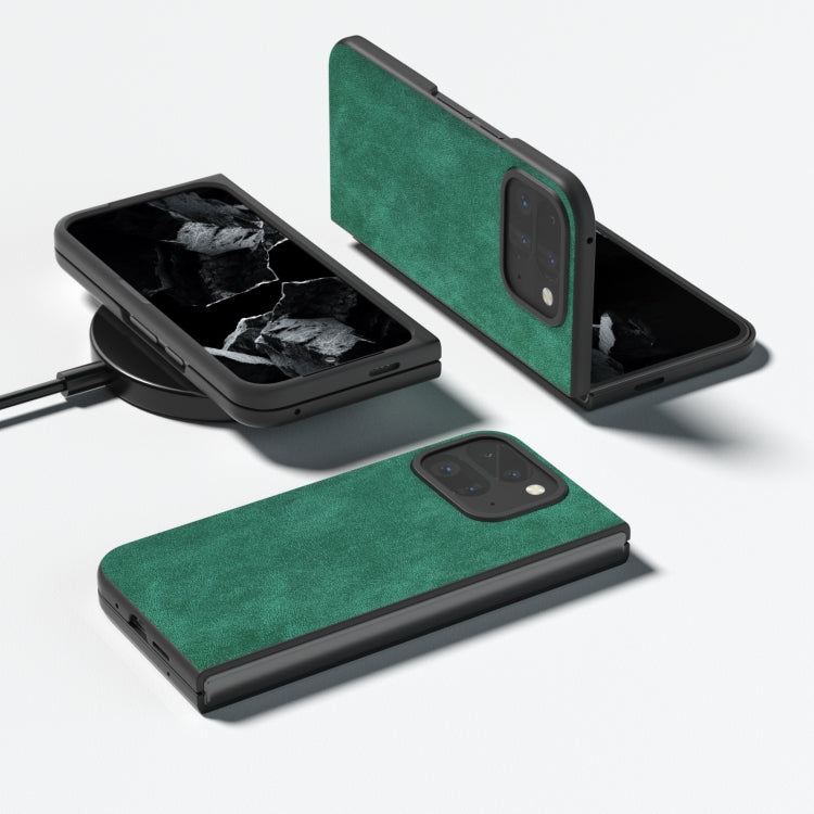 For Google Pixel 9 Pro Fold Black Frame PU Leather Full Coverage Phone Case(Green) by buy2fix