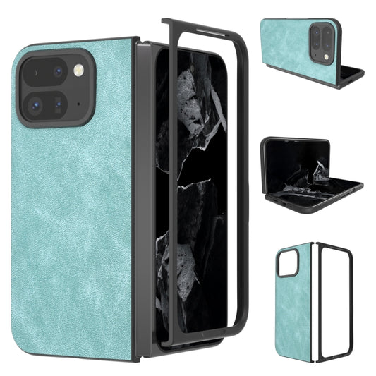 For Google Pixel 9 Pro Fold Black Frame PU Leather Full Coverage Phone Case(Light Blue) by buy2fix