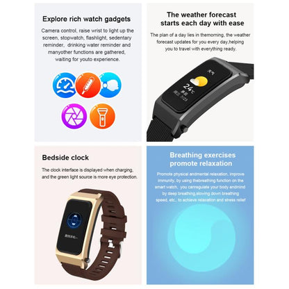 B7 Pro 1.5 inch 2 in 1 Bluetooth Earphone Silicone Strap Smart Watch, Support Heart Rate / Sleep Monitoring(Gold) by buy2fix