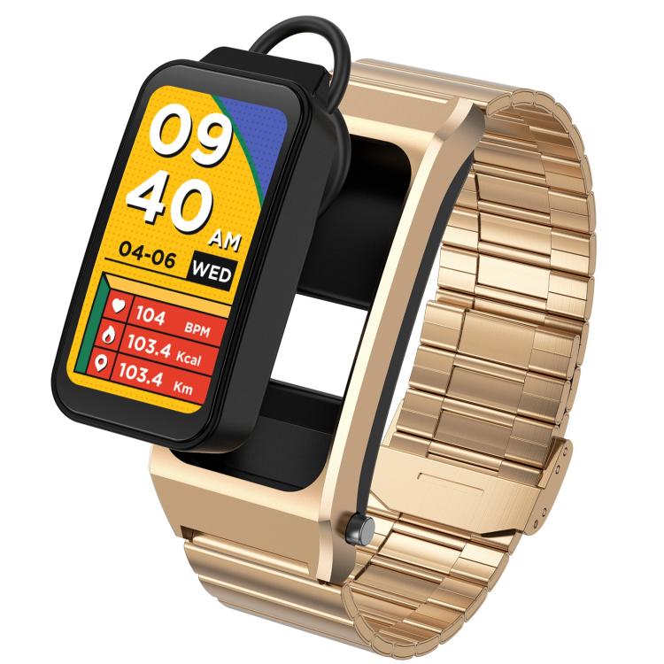 B7 Pro 1.5 inch 2 in 1 Bluetooth Earphone Silicone Strap Smart Watch, Support Heart Rate / Sleep Monitoring(Gold) by buy2fix