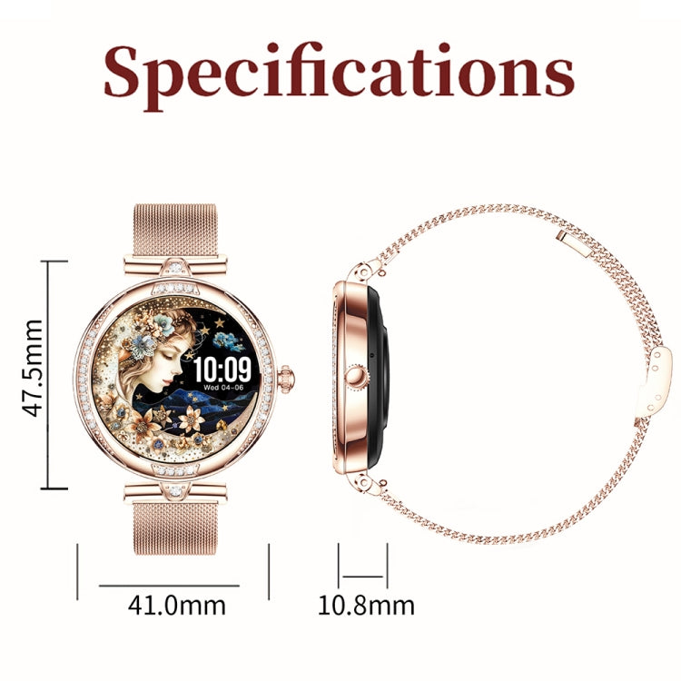 NX17 Pro 1.19 inch AMOLED Screen Steel Strap Smart Watch, Support Health Monitoring / Bluetooth Call(Gold) by buy2fix