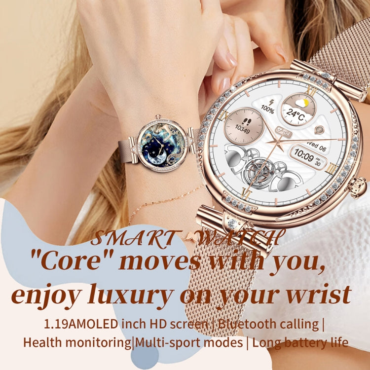 NX17 Pro 1.19 inch AMOLED Screen Steel Strap Smart Watch, Support Health Monitoring / Bluetooth Call(Silver) by buy2fix