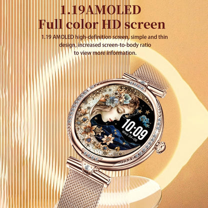 NX17 Pro 1.19 inch AMOLED Screen Steel Strap Smart Watch, Support Health Monitoring / Bluetooth Call(Gold) by buy2fix