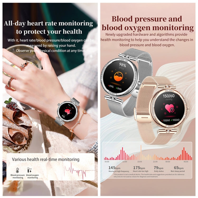 NX17 Pro 1.19 inch AMOLED Screen Steel Strap Smart Watch, Support Health Monitoring / Bluetooth Call(Gold) by buy2fix