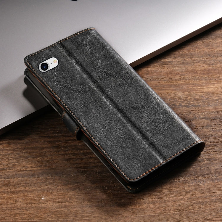 For iPhone 16e N.BEKUS CSJ-P1 Solid Color Leather Phone Case(Black) - iPhone 16e Cases by N.BEKUS | Online Shopping UK | buy2fix
