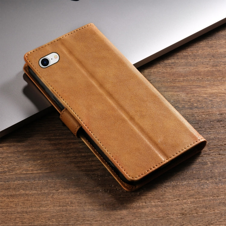 For iPhone SE 2022 / SE 2020 / 8 / 7 N.BEKUS CSJ-P1 Solid Color Leather Phone Case(Brown) - iPhone SE 2022 / 2020 / 8 / 7 Cases by N.BEKUS | Online Shopping UK | buy2fix
