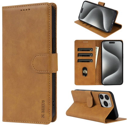 For iPhone 11 Pro Max N.BEKUS CSJ-P1 Solid Color Leather Phone Case(Brown) - iPhone 11 Pro Max Cases by N.BEKUS | Online Shopping UK | buy2fix