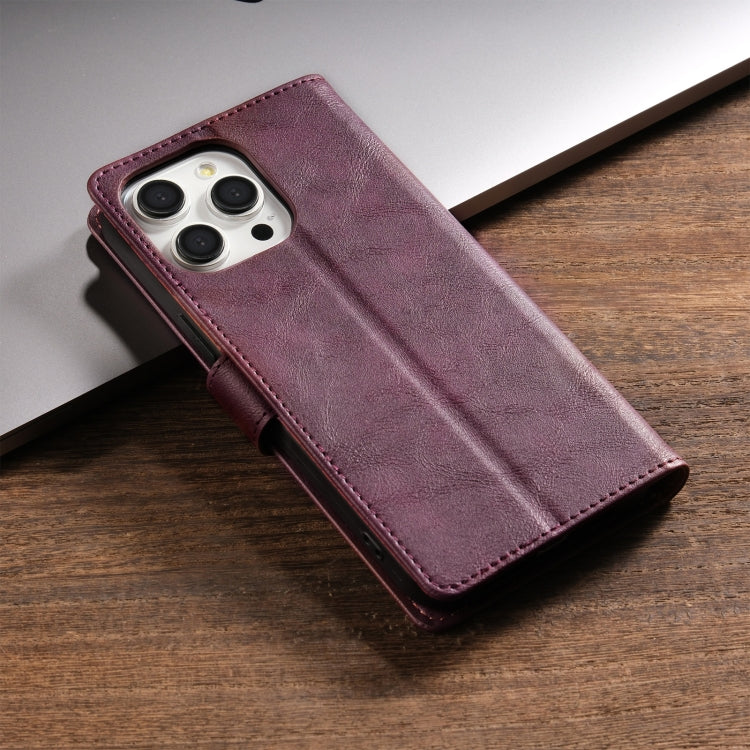 For iPhone 11 Pro N.BEKUS CSJ-P1 Solid Color Leather Phone Case(Wine Red) - iPhone 11 Pro Cases by N.BEKUS | Online Shopping UK | buy2fix