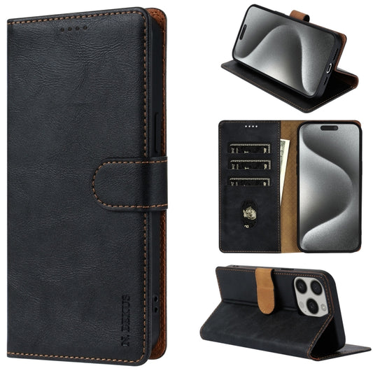 For iPhone 11 Pro N.BEKUS CSJ-P1 Solid Color Leather Phone Case(Black) - iPhone 11 Pro Cases by N.BEKUS | Online Shopping UK | buy2fix