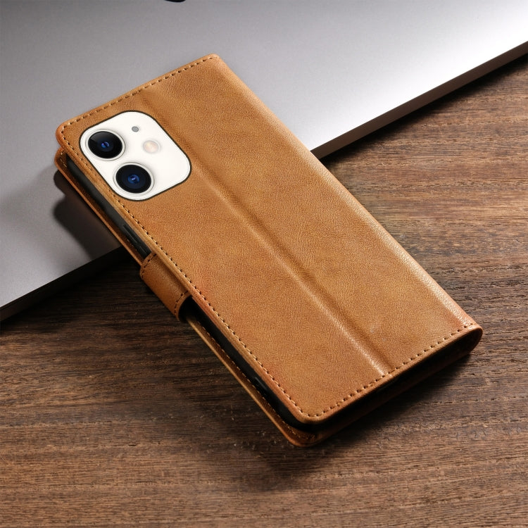 For iPhone 11 N.BEKUS CSJ-P1 Solid Color Leather Phone Case(Brown) - More iPhone Cases by N.BEKUS | Online Shopping UK | buy2fix