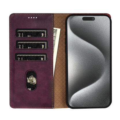 For iPhone 14 / 13 N.BEKUS CSJ-P1 Solid Color Leather Phone Case(Wine Red) - iPhone 14 Cases by N.BEKUS | Online Shopping UK | buy2fix