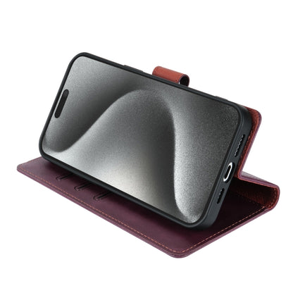For iPhone 14 / 13 N.BEKUS CSJ-P1 Solid Color Leather Phone Case(Wine Red) - iPhone 14 Cases by N.BEKUS | Online Shopping UK | buy2fix