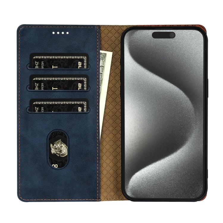 For iPhone 14 / 13 N.BEKUS CSJ-P1 Solid Color Leather Phone Case(Blue) - iPhone 14 Cases by N.BEKUS | Online Shopping UK | buy2fix