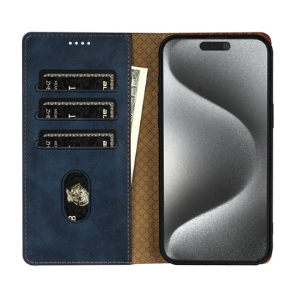 For iPhone 14 / 13 N.BEKUS CSJ-P1 Solid Color Leather Phone Case(Blue) - iPhone 14 Cases by N.BEKUS | Online Shopping UK | buy2fix