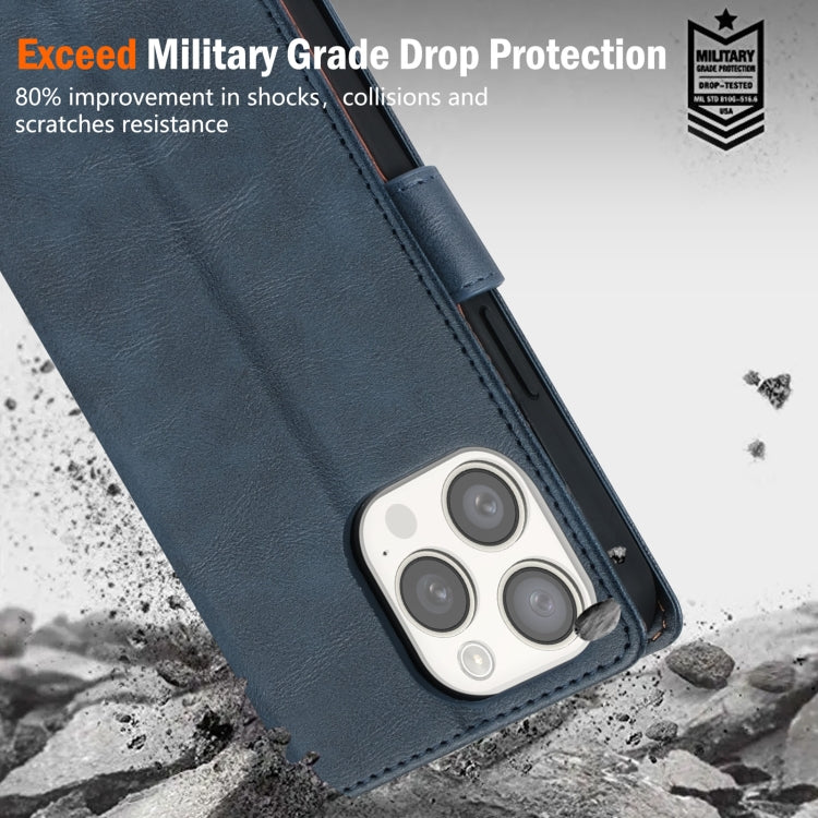For iPhone 14 / 13 N.BEKUS CSJ-P1 Solid Color Leather Phone Case(Blue) - iPhone 14 Cases by N.BEKUS | Online Shopping UK | buy2fix