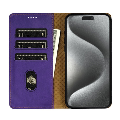For iPhone 14 / 13 N.BEKUS CSJ-P1 Solid Color Leather Phone Case(Purple) - iPhone 14 Cases by N.BEKUS | Online Shopping UK | buy2fix