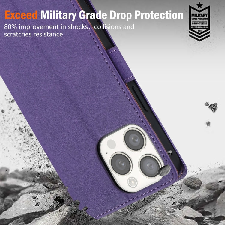 For iPhone 14 / 13 N.BEKUS CSJ-P1 Solid Color Leather Phone Case(Purple) - iPhone 14 Cases by N.BEKUS | Online Shopping UK | buy2fix