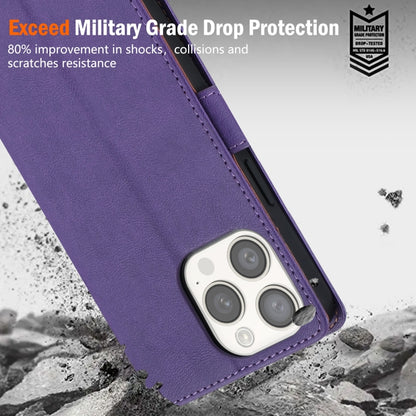 For iPhone 14 / 13 N.BEKUS CSJ-P1 Solid Color Leather Phone Case(Purple) - iPhone 14 Cases by N.BEKUS | Online Shopping UK | buy2fix