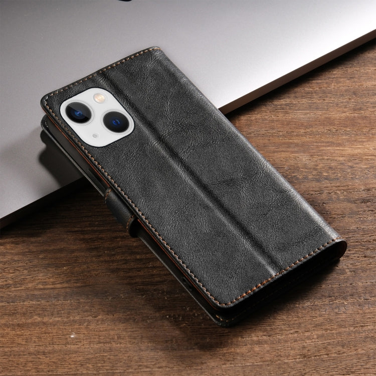 For iPhone 15 Plus N.BEKUS CSJ-P1 Solid Color Leather Phone Case(Black) - iPhone 15 Plus Cases by N.BEKUS | Online Shopping UK | buy2fix