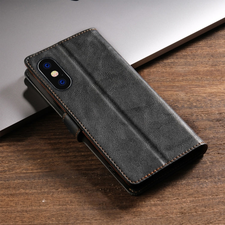 For iPhone XS Max N.BEKUS CSJ-P1 Solid Color Leather Phone Case(Black) - More iPhone Cases by N.BEKUS | Online Shopping UK | buy2fix