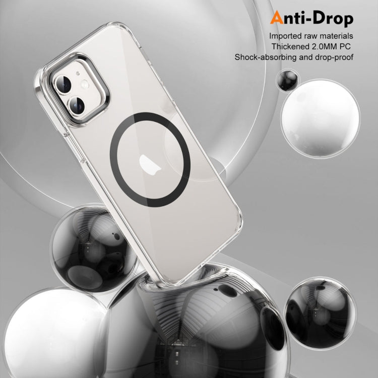 For iPhone 12 Ice Feel HD Transparent MagSafe PC Full Coverage Phone Case(Black) by buy2fix