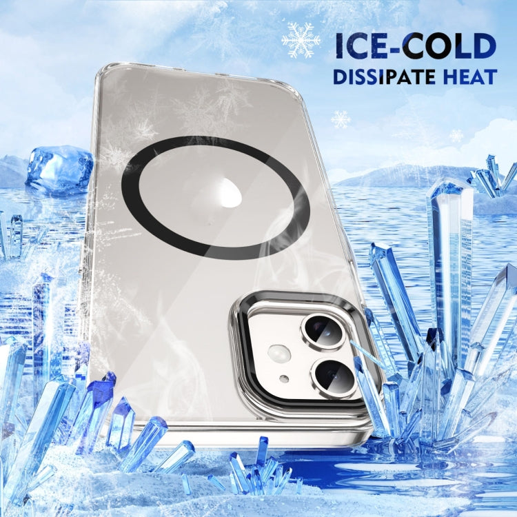 For iPhone 12 Ice Feel HD Transparent MagSafe PC Full Coverage Phone Case(Black) by buy2fix