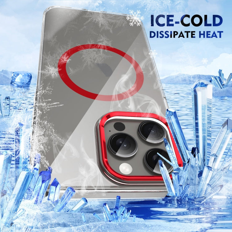 For iPhone 13 Pro Max Ice Feel HD Transparent MagSafe PC Full Coverage Phone Case(Red) by buy2fix