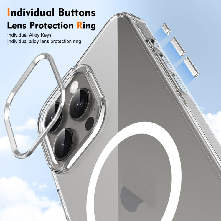 For iPhone 13 Pro Ice Feel HD Transparent MagSafe PC Full Coverage Phone Case(White) by buy2fix