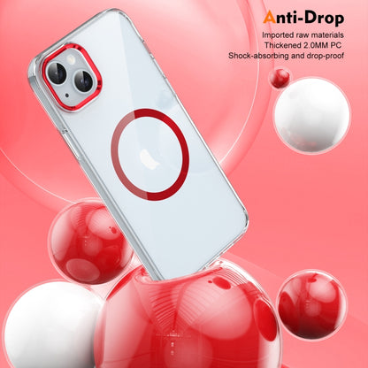 For iPhone 13 Ice Feel HD Transparent MagSafe PC Full Coverage Phone Case(Red) by buy2fix