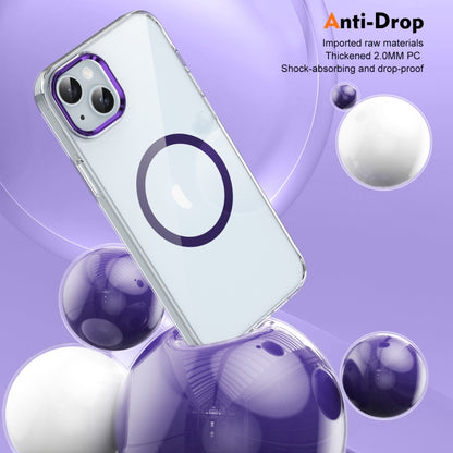 For iPhone 14 Ice Feel HD Transparent MagSafe PC Full Coverage Phone Case(Purple) by buy2fix