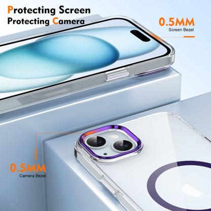 For iPhone 14 Ice Feel HD Transparent MagSafe PC Full Coverage Phone Case(Purple) by buy2fix