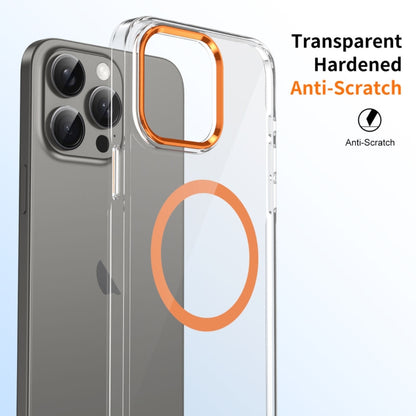 For iPhone 16 Pro Ice Feel HD Transparent MagSafe PC Full Coverage Phone Case(Orange) by buy2fix