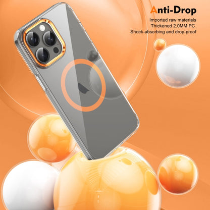 For iPhone 16 Pro Ice Feel HD Transparent MagSafe PC Full Coverage Phone Case(Orange) by buy2fix